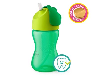 Philips AVENT Hrnček 300 ml Bendy s ohybnou slamkou chlapec+darček PETITE&MARS Miska 6m+