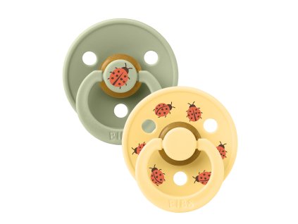 BIBS STUDIO Colour Ladybug cumlíky z prírodného kaučuku 2ks – veľkosť 1 - Sage Mix