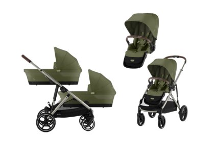 CYBEX Gold Gazelle S Lux + Gazelle S Cot S Twin Set - Moss Green