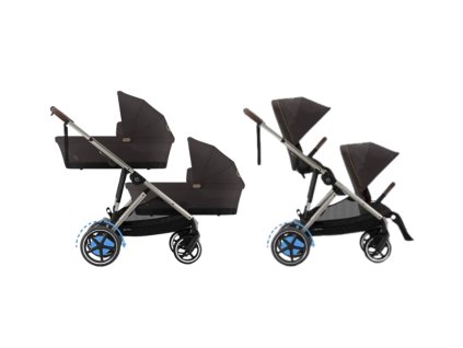 CYBEX Gold e-Gazelle S Lux + Gazelle S Cot S TWIN SET - Chocolate Brown