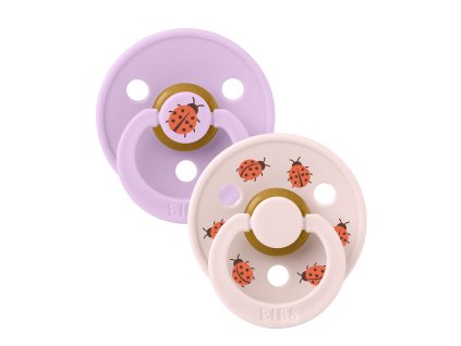 BIBS STUDIO Colour Ladybug cumlíky z prírodného kaučuku 2ks – veľkosť 1 - Violet Sky Mix