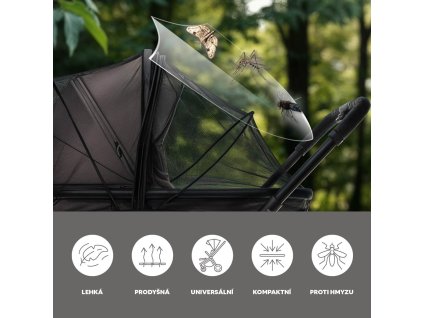 ZOPA Moskytiéra na kočík universal exclusive, Black