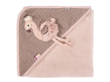 Baby Fehn Uterák s kapucňou plameňák, Pink