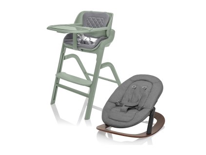 Zopa Set stolička Inpira + novorodenecký set + hojdacia základňa, Pistacio  Green