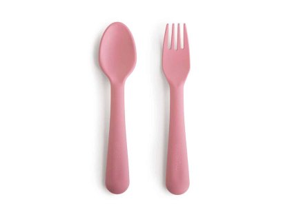 Dinnerware Fork and Spoon Set Dusty Rose p
