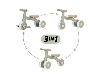 PETITE&MARS Trojkolka multifunkčná 3v1 Bingo Sage Leaf