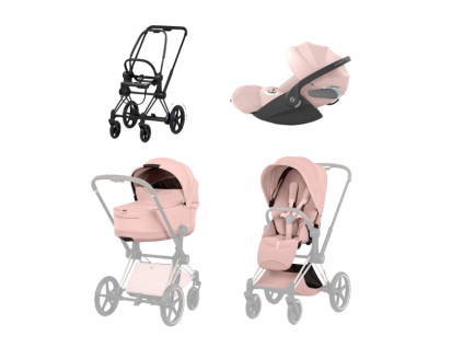 cybex e priam 5 3v1 peach pink matt black