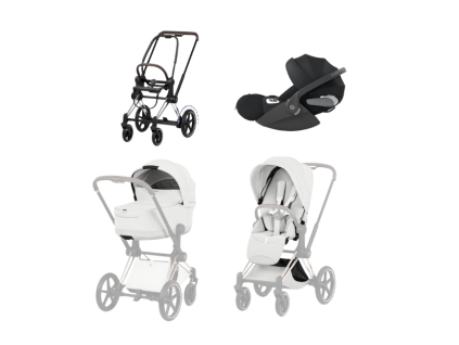 cybex e priam 5 3v1 off white chrome brown