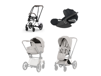 cybex e priam 5 3v1 city grey chrome brown
