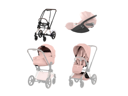 cybex e priam 5 3v1 peach pink rose gold