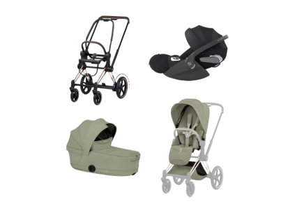 cybex e priam 5 3v1 sage green rose gold