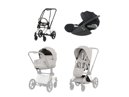 cybex e priam 5 3v1 city grey rose gold