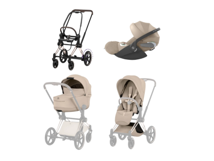 cybex e priam 5 3v1 cozy beige rose gold