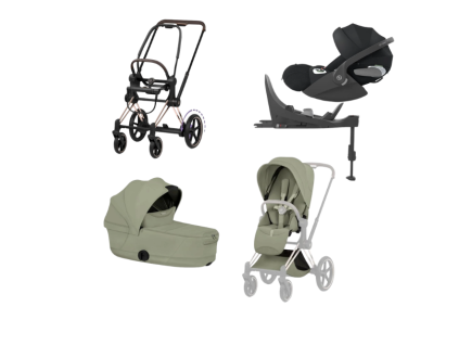 cybex e priam 5 4v1 sage green rose gold