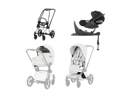 cybex e priam 5 4v1 off white chrome brown