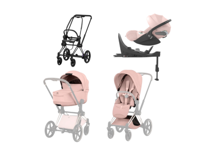 cybex e priam 5 4v1 peach pink matt black