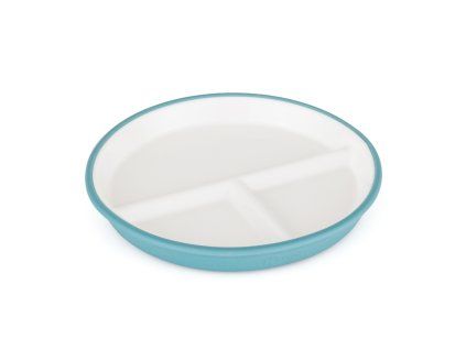 PETITE&MARS Tanier keramický so silikonovým obalom Teal Blue