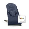 BABYBJÖRN Lehátko Bouncer Bliss 3D Mesh - Navy Blue + hračka kvetinky Flying friends