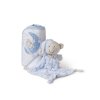 INTERBABY | SET - OSUŠKA froté 100x100 Medvedík spí + PŘÍTULKA - modrá