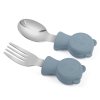 Martons Detsky pribor lyzicka a vidlicka kovova BEAR 2ks Dusty blue