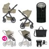 PETITE&MARS SET XXL Kočík kombinovaný ICON 2V1 RWS Mossy Green+autosedačka Kiddy+isofixová základňa zdarma