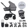 EASYWALKER Set XXL kočík kombinovaný Harvey⁵ Air Pebble Grey s príslušenstvom + volant zdarma