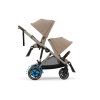 cybex e gazelle almond beige taupe chassis double seats3 2