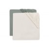 Jollein Napínacia plachta 140/150 x 70/75 cm 2 ks Sea Green/Ivory