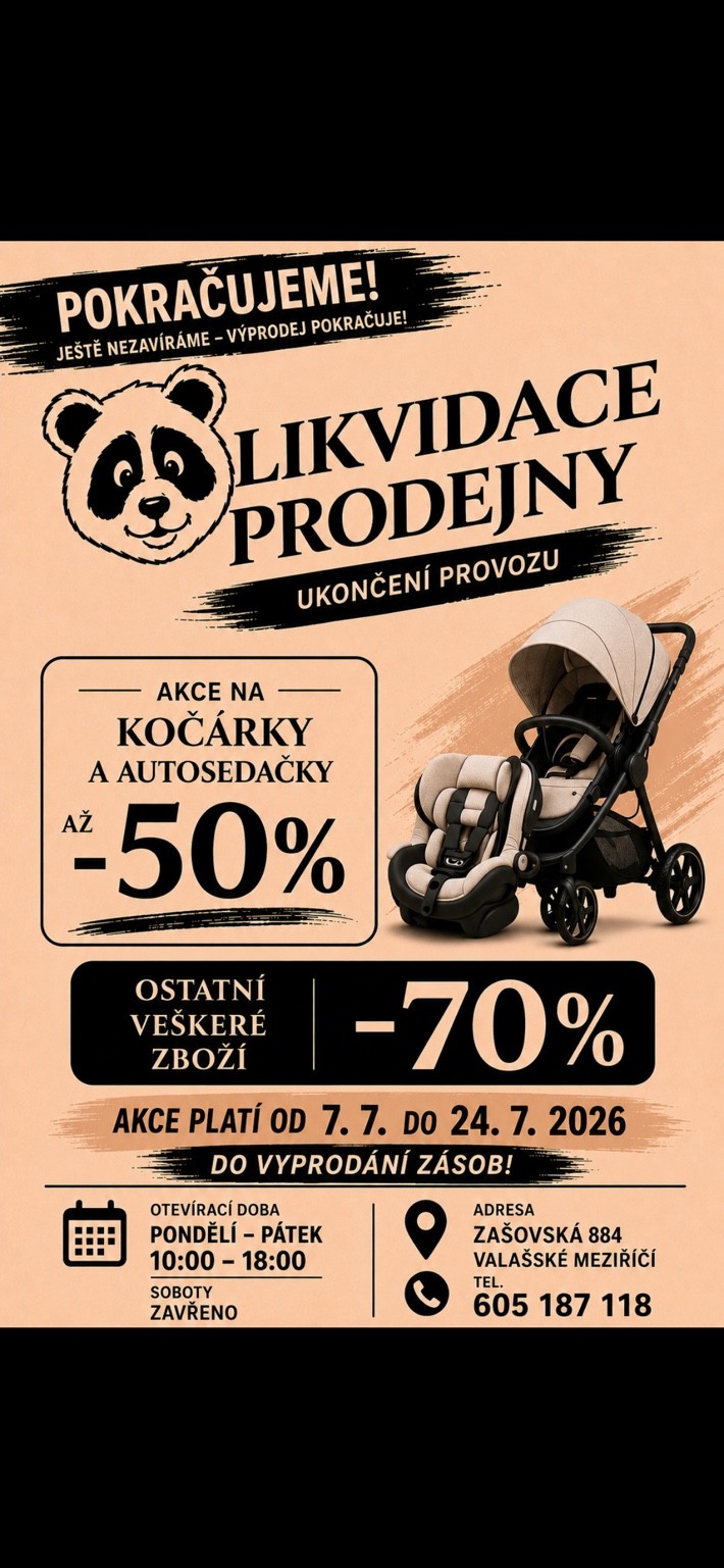 Klividace prodejny, výprodej