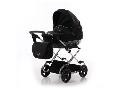 detsky hluboky kocarek pro panenky junama mini diamond s line 03 silver