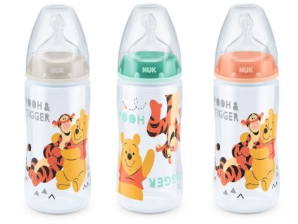 kojenecka lahev nuk first choice disney medvidek pu 0 6 mesicu silikonova 300 ml bezova 2