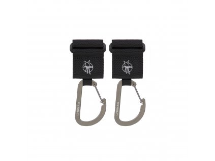 hacky k uchyceni tasky na kocarek lassig casual stroller hooks with carabiner black