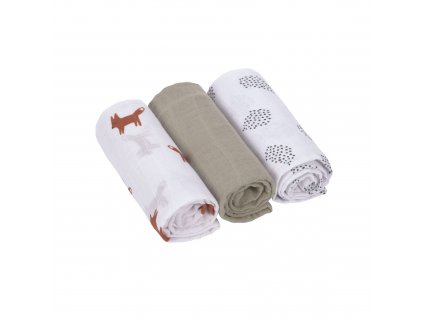 detska plena lassig swaddle burp blanket 60 x 60 cm 3 kusy forest fox