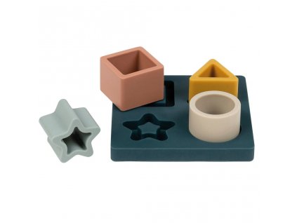 Dětská hračka Nattou vkládačka silikonová 12 x 12 cm (Barva Light)