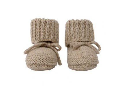 Kojenecké capáčky LODGER Slipper Knit Beige 0 - 6 měsíců