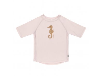 detske uv tricko lassig splash short sleeve rashguard seahorse light pink 7 12 mesicu