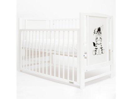 Dětská postýlka New Baby BEA Zebra se stahovací bočnicí bílá (Barva Bílá)