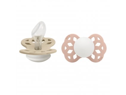 Dětské šidítko Bibs Infinity Noční anatomické silikon velikost 2 2 ks (barva vanilla-nocny-blush-nocny)