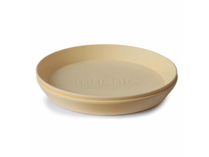 Mushie okrúhly tanier 2ks (barva daffodil)