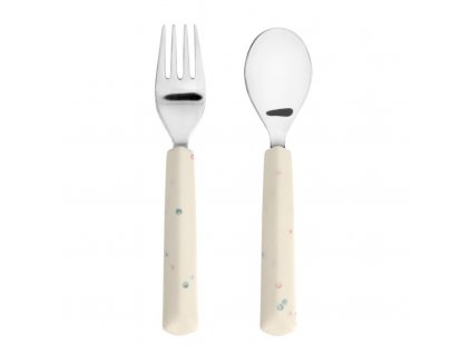 detsky pribor lassig cutlery with silicone handle 2 kusy nature