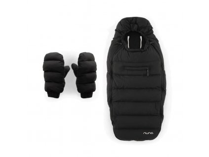 set detsky fusak rukavice na kocarek nuna winter stroller set footmuff gloves w bag