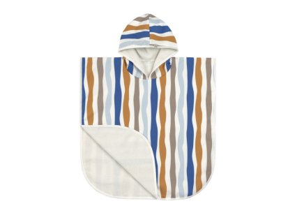 detske ponco lassig beach poncho waves blue nature