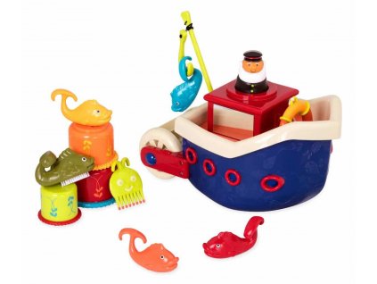 Dětská hračka do vody B-Toys  Fish & Splish Loď s kapitánem