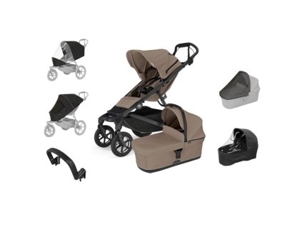 set detsky kocarek thule urban glide 4 wheel tinted taupe