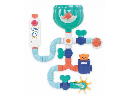 Dětská hračka Ludi vodní mlýnek s potrubím Medvídek