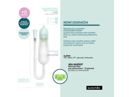 Anatomická odsávačka do nosíku Suavinex