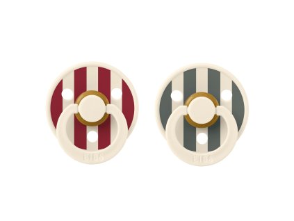 Dětské šidítko BIBS STUDIO Colour Pin kaučuk velikost 2 2 kusy (barva ruby-pine mix)