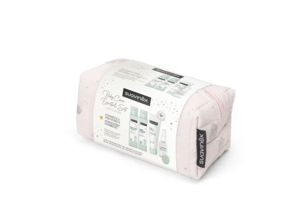 SUAVINEX | Kosmetická sada na cesty V BAVLNĚNÉ TAŠTIČCE- růžová (barva růžová)