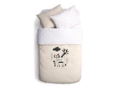 Dětské povlečení do postýlky FUNNABABY 100 x 135 cm/60 x 40 cm (barva Cute & Wild Beige)