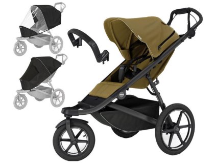 set sportovni detsky kocarek thule urban glide 3 single 2024 uni prislusenstvi nutria green